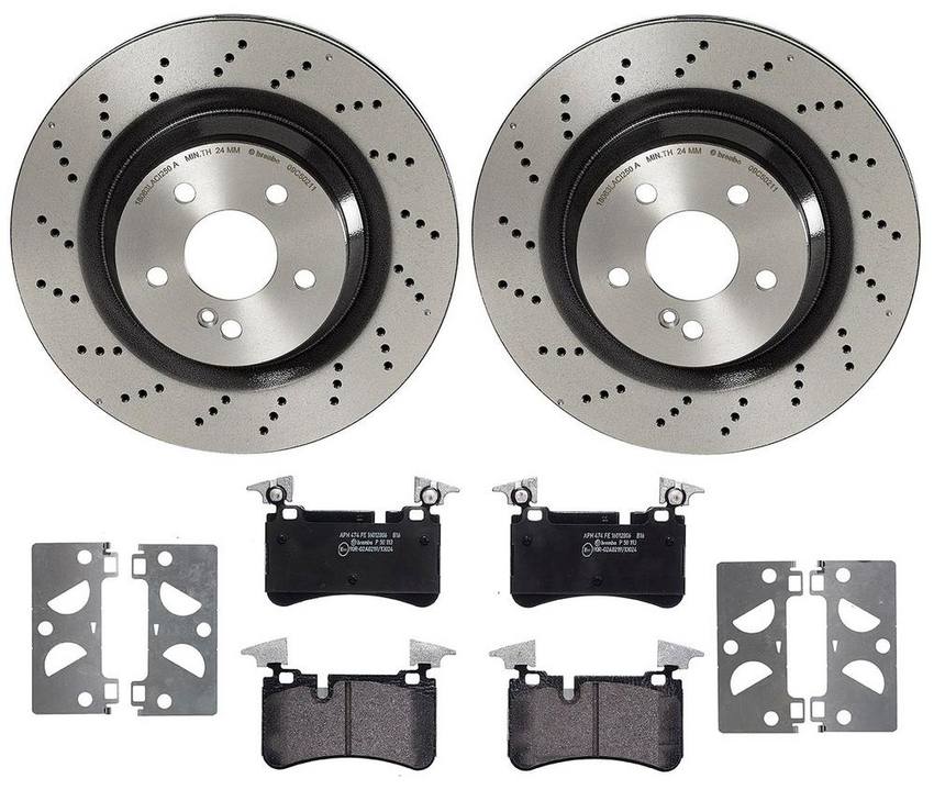 Mercedes Brembo Brakes Kit Pads and Rotors Rear (330mm) (LowMet